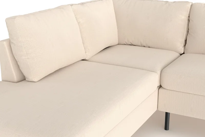 Peppe 4-sits Vänstervänd L-formad Schäslongsoffa i Manchester - Greige - Möbler - Soffa - Divansoffa & schäslongsoffa