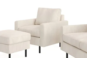 Peppe Soffgrupp 3-sits Soffa + Fåtölj + Fotpall i Manchester - Beige - Möbler - Soffa - Soffgrupp