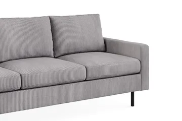 Peppe Soffgrupp 3-sits Soffa + Fåtölj + Fotpall i Manchester - Grå - Möbler - Soffa - Soffgrupp
