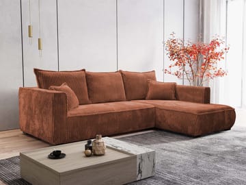 Puente 4-sits Soffa med divan - brun - Möbler - Soffa - Hörnsoffa - Hörnsoffa med divan