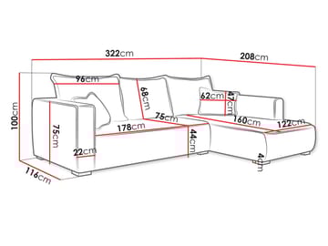 Puente 4-sits Soffa med divan - brun - Möbler - Soffa - Hörnsoffa - Hörnsoffa med divan