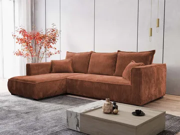 Puente 4-sits Soffa med divan - rostbrun - Möbler - Soffa - Hörnsoffa - Hörnsoffa med divan