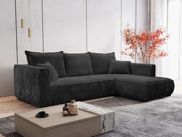 Puente 4-sits Soffa med divan - svart - Möbler - Soffa - Hörnsoffa - Hörnsoffa med divan