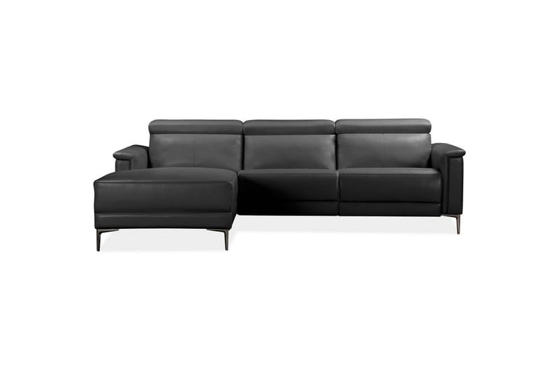 Reclinersoffa med hörn Loft24 Hörnsoffa 3-sits Lund Svart, PU, Vänster Manuell Fåtölj Svart Vänster - Möbler - Soffa - Biosoffa & reclinersoffa