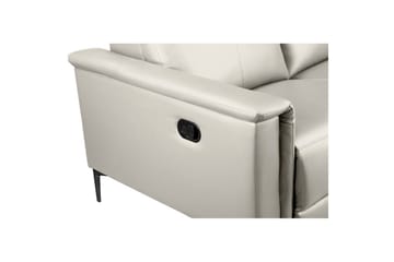 Reclinersoffa utan hörn Loft24 2-sitssoffa Lund Kräm, Läder/PU, Manuell vilstol Cream White - Möbler - Soffa - Biosoffa & reclinersoffa