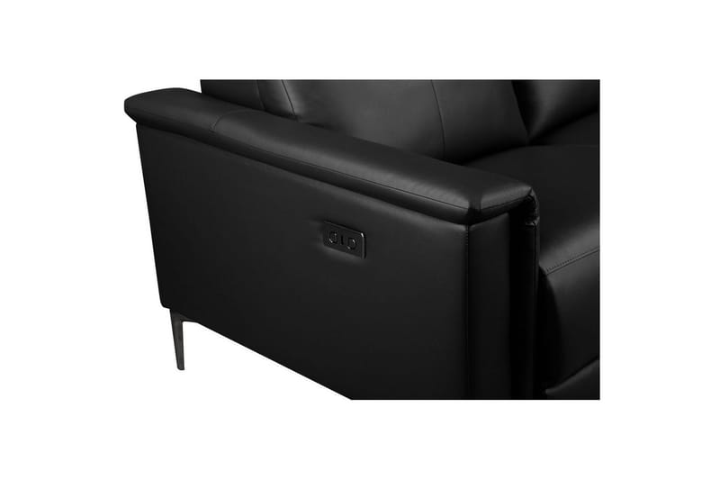 Reclinersoffa utan hörn Loft24 2-sitssoffa Lund Svart, Läder/PU, Elektrisk vilstol Svart, Graphite Grey - Möbler - Soffa - Biosoffa & reclinersoffa