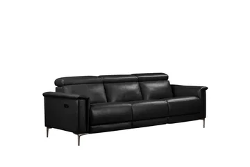 Reclinersoffa utan hörn Loft24 3-sitssoffa Lund Cognac Antracit
