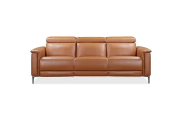 Reclinersoffa utan hörn Loft24 3-sitssoffa Lund Cognac Brun,Grå - Möbler - Soffa - Biosoffa & reclinersoffa