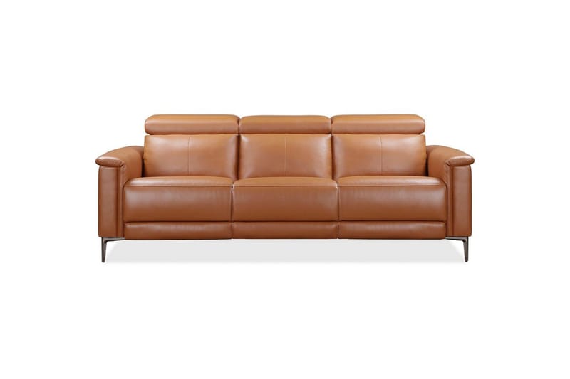 Reclinersoffa utan hörn Loft24 3-sitssoffa Lund Cognac Brun,Grå - Möbler - Soffa - Biosoffa & reclinersoffa