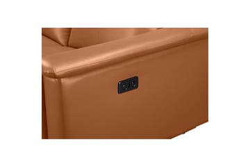 Reclinersoffa utan hörn Loft24 3-sitssoffa Lund Cognac Chocolate Brown,Grå - Möbler - Soffa - Biosoffa & reclinersoffa