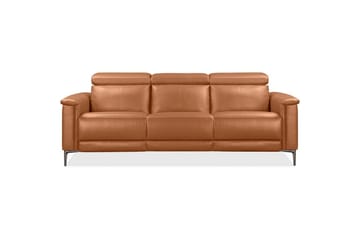 Reclinersoffa utan hörn Loft24 3-sitssoffa Lund Cognac Chocolate Brown,Grå - Möbler - Soffa - Biosoffa & reclinersoffa