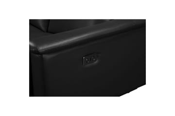 Reclinersoffa utan hörn Loft24 3-sitssoffa Lund Cognac Svart - Möbler - Soffa - Biosoffa & reclinersoffa