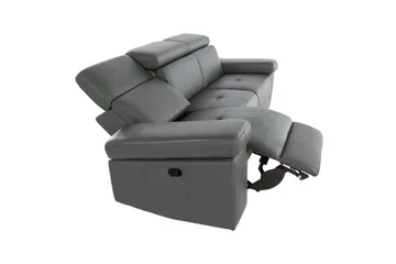 Reclinersoffa utan hörn Loft24 3-sitssoffa Rayland Grå - Möbler - Soffa - Biosoffa & reclinersoffa