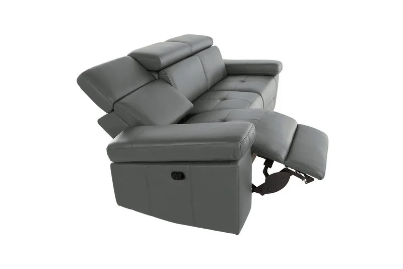 Reclinersoffa utan hörn Loft24 3-sitssoffa Rayland Grå - Möbler - Soffa - Biosoffa & reclinersoffa