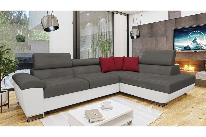 Reginia Bäddsoffa m. Schäslong L-formad - Möbler - Soffa - Sammetssoffa