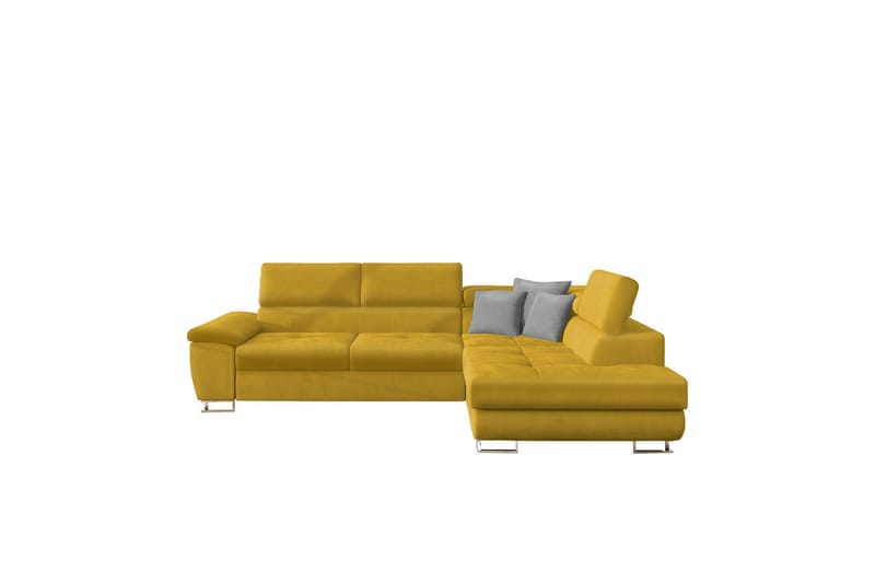 Reginia Soffa med Schäslong 3-sits - Gul/Ljusgrå - Möbler - Soffa - Sammetssoffa