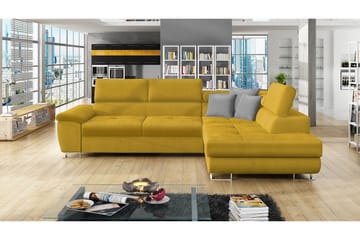 Reginia Soffa med Schäslong 3-sits - Gul/Ljusgrå - Möbler - Soffa - Sammetssoffa