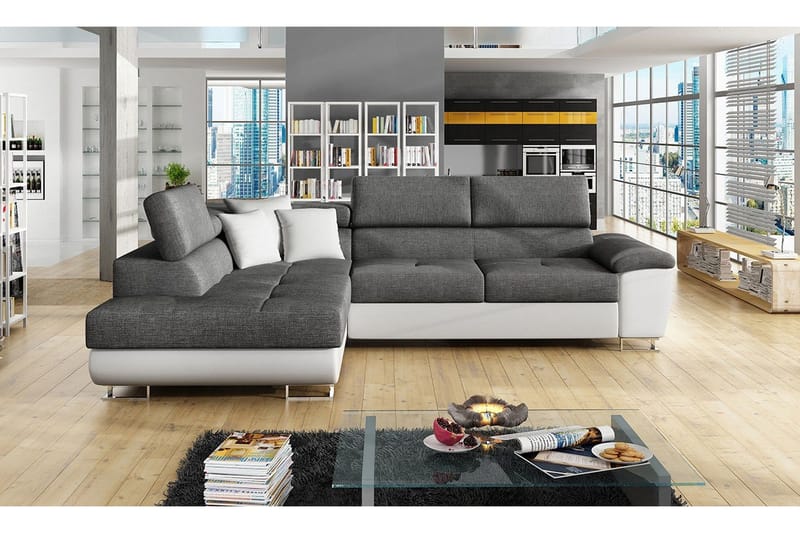 Reginia U-bäddsoffa - Vit/Grå - Möbler - Soffa - Skinnsoffa