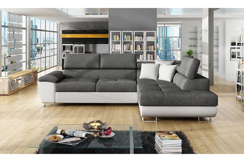 Reginia U-bäddsoffa - Vit/Grå - Möbler - Soffa - Skinnsoffa