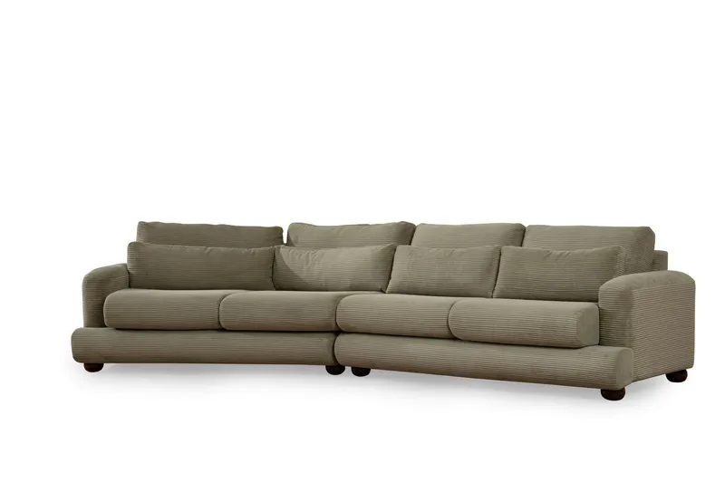Relento Svängd Soffa 4-sits, Grön