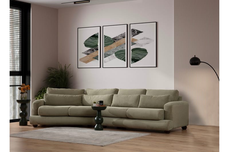 Relento Svängd Soffa 4-sits - Grön - Möbler - Soffa - 4 sits soffa
