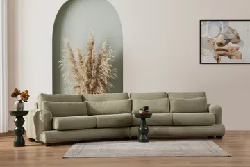 Relento Svängd Soffa 4-sits - Grön - Möbler - Soffa - 4 sits soffa