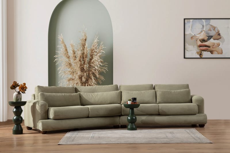 Relento Svängd Soffa 4-sits - Grön - Möbler - Soffa - 4 sits soffa