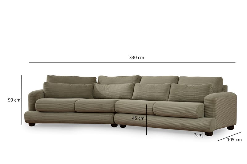 Relento Svängd Soffa 4-sits - Grön - Möbler - Soffa - 4 sits soffa