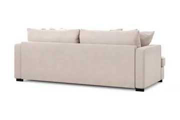 Rossita 3-sits Djup Sammetsoffa med hel dyna - Beige - Möbler - Soffa - Sammetssoffa