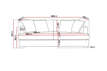 Rossita 3-sits Djup Soffa i Chenille - Beige - Möbler - Soffa - 3 sits soffa