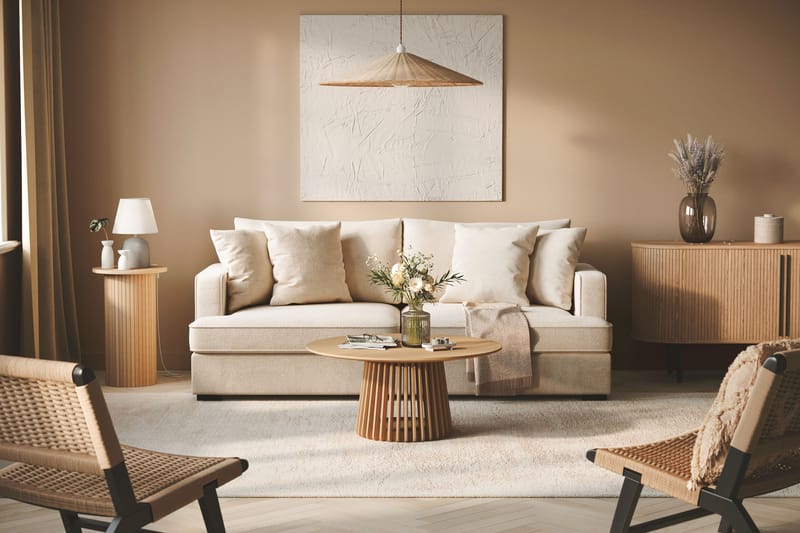 Rossita 3-sits Djup Soffa i Chenille - Beige - Möbler - Soffa - 3 sits soffa