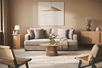 Rossita 3-sits Djup Soffa i Chenille - Grå / Brun - Möbler - Soffa - 3 sits soffa