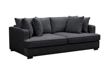 Rossita 3-sits Djup Soffa i Chenille - Svart - Möbler - Soffa - 3 sits soffa