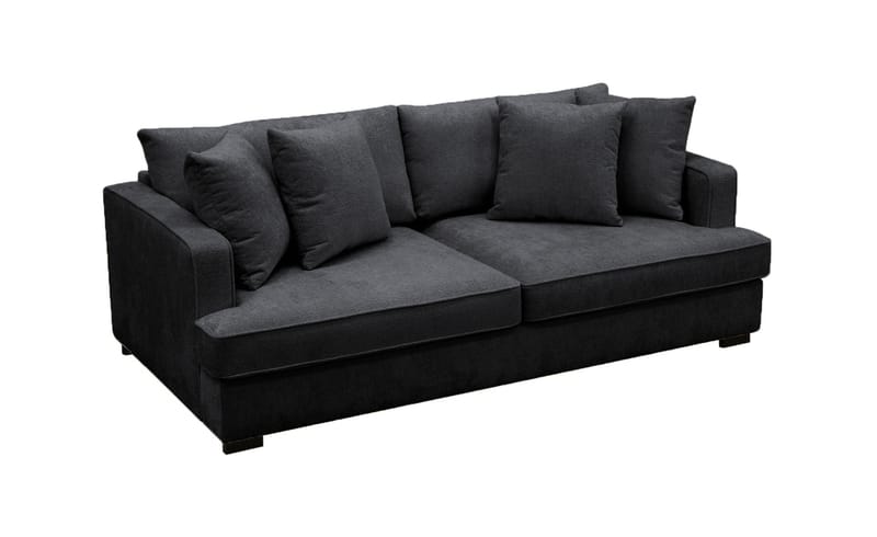 Rossita 3-sits Djup Soffa i Chenille - Svart - Möbler - Soffa - 3 sits soffa