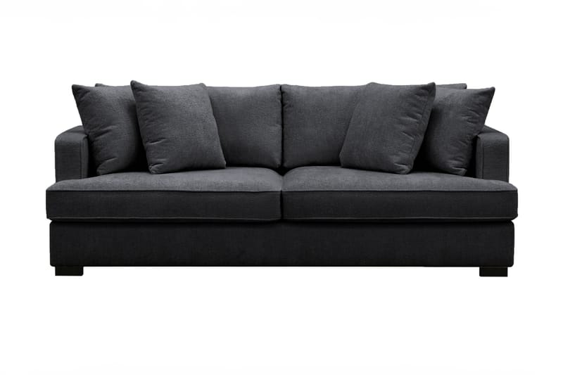 Rossita 3-sits Djup Soffa i Chenille - Svart - Möbler - Soffa - 3 sits soffa