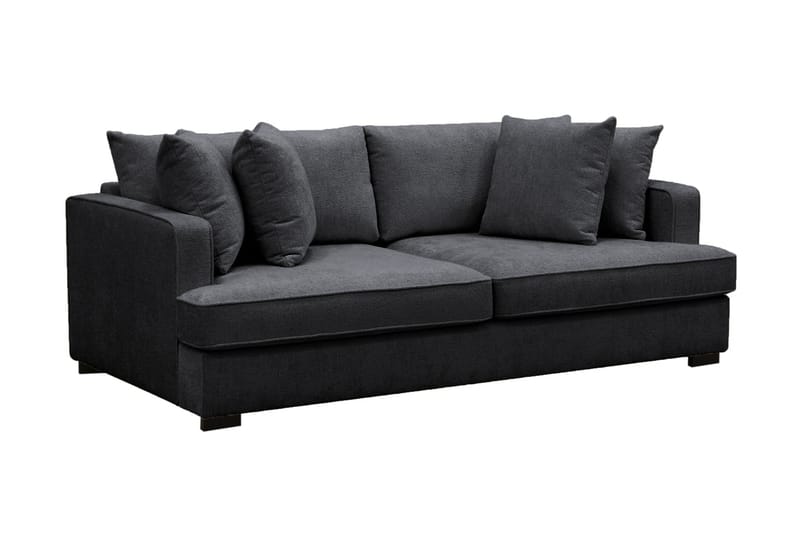 Rossita 3-sits Djup Soffa i Chenille - Svart - Möbler - Soffa - 3 sits soffa