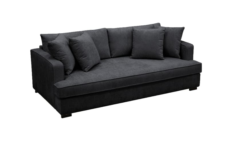 Rossita 3-sits Djup Soffa i Chenille - Svart - Möbler - Soffa - 3 sits soffa