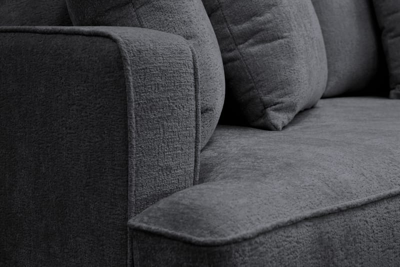 Rossita 3-sits Djup Soffa i Chenille - Svart - Möbler - Soffa - 3 sits soffa