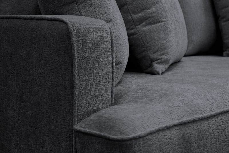 Rossita 3-sits Djup Soffa i Chenille - Trenza 01, Svart Chenille - Möbler - Soffa - 3 sits soffa
