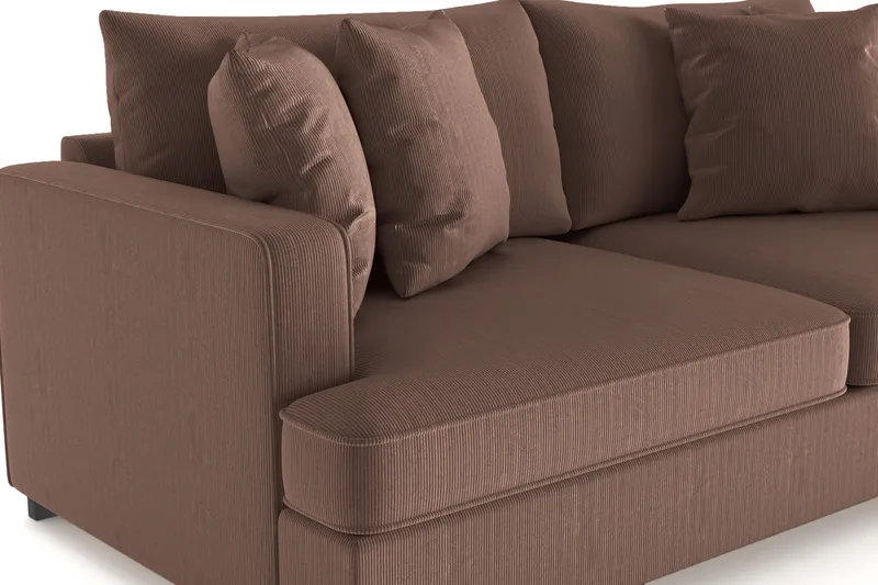 Rossita 3-sits Djup Soffa i Manchester - Brun - Möbler - Soffa - 3 sits soffa