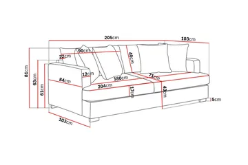 Rossita 3-sits Djup Soffa i Manchester - Greige - Möbler - Soffa - 3 sits soffa