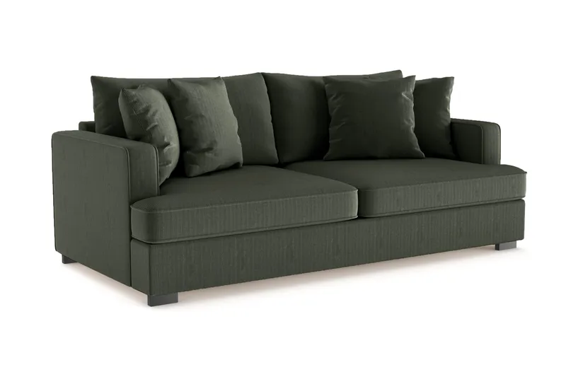 Rossita 3-sits Djup Soffa i Manchester - Mörkgrön - Möbler - Soffa - 3 sits soffa