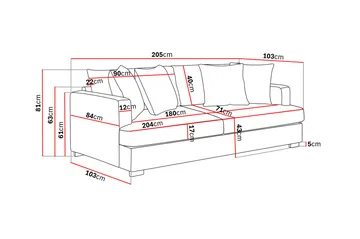 Rossita 3-sits Djup Soffa i Manchester - Offwhite - Möbler - Soffa - Sammetssoffa