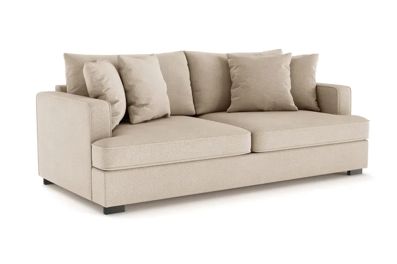 Rossita 3-sits Djup Soffa i Tyg - Beige - Möbler - Soffa - 3 sits soffa