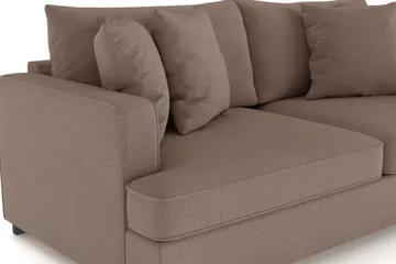 Rossita 3-sits Djup Soffa i Tyg - Brun - Möbler - Soffa - 3 sits soffa