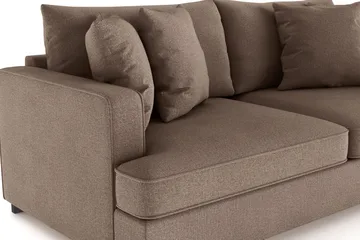 Rossita 3-sits Djup Soffa i Tyg - Brun - Möbler - Soffa - 3 sits soffa