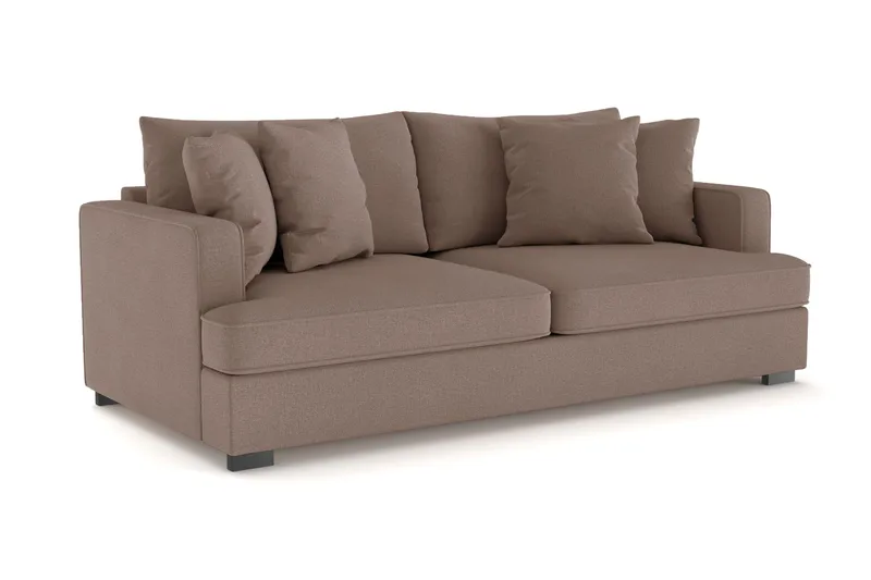 Rossita 3-sits Djup Soffa i Tyg - Brun - Möbler - Soffa - 3 sits soffa