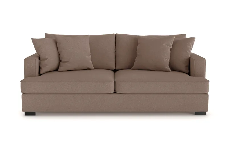 Rossita 3-sits Djup Soffa i Tyg - Brun - Möbler - Soffa - 3 sits soffa