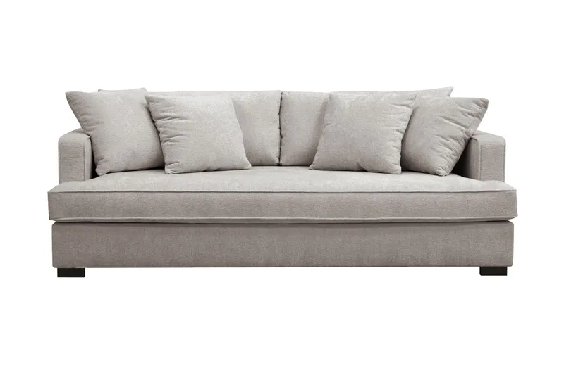 Rossita 3-sits Djup Soffa med hel dyna i Chenille - Grå / Brun - Möbler - Soffa - 3 sits soffa