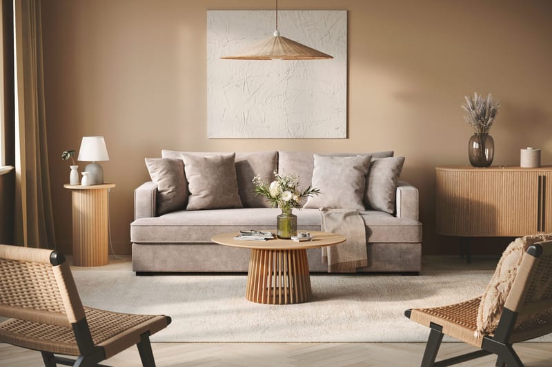 Rossita 3-sits Djup Soffa med hel dyna i Chenille - Grå / Brun - Möbler - Soffa - 3 sits soffa